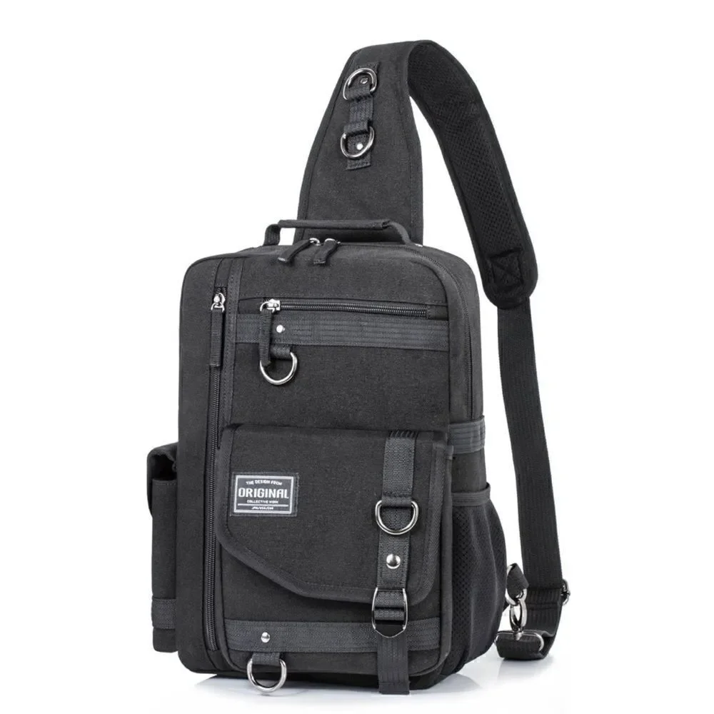 Unisex Black Cross Body Messenger Bag Adjustable Strap